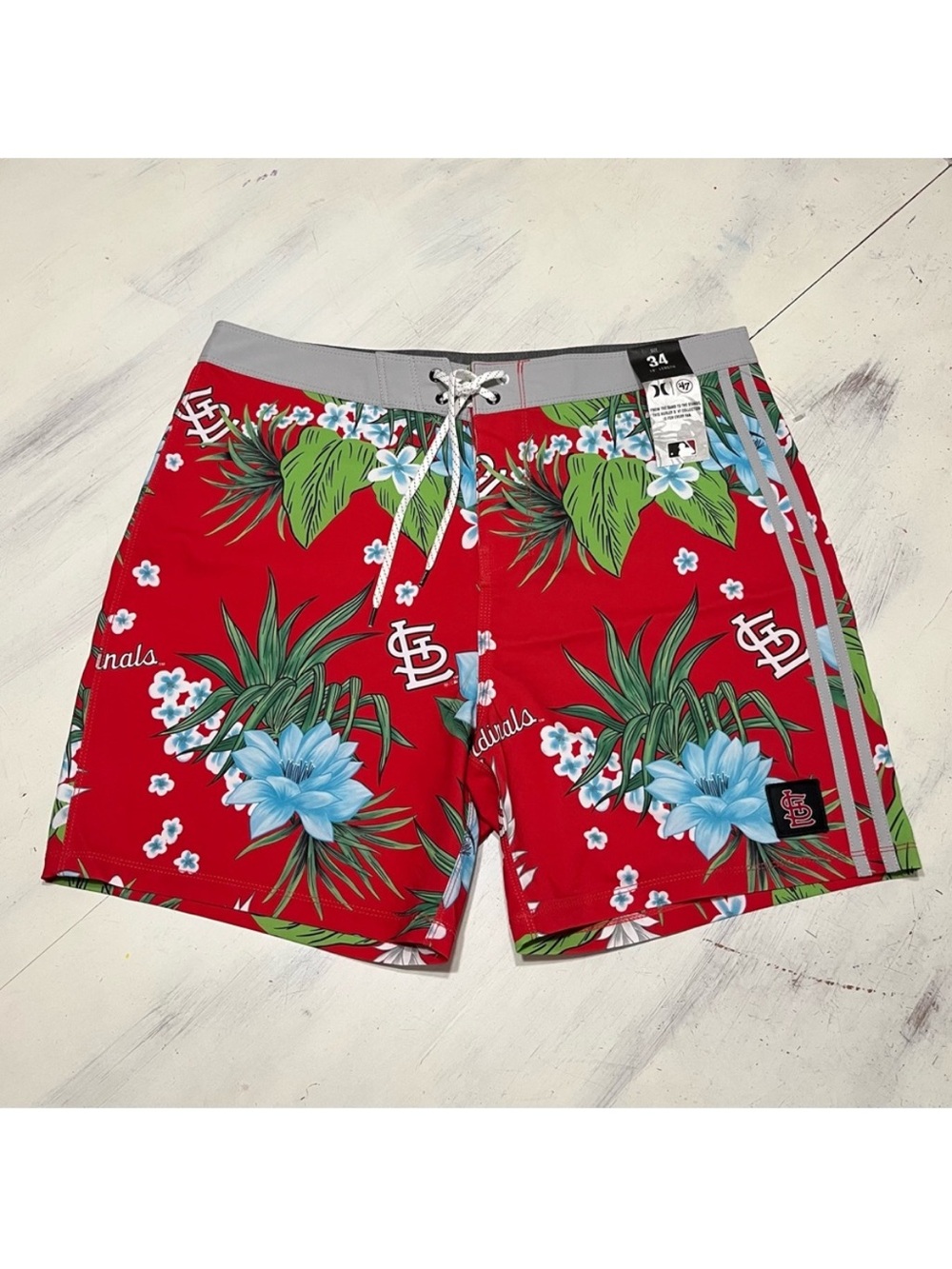 NWT Hurley x ‘47 MLB St. Louis Cardinals Phantom Tailgate Tropics Boardshorts